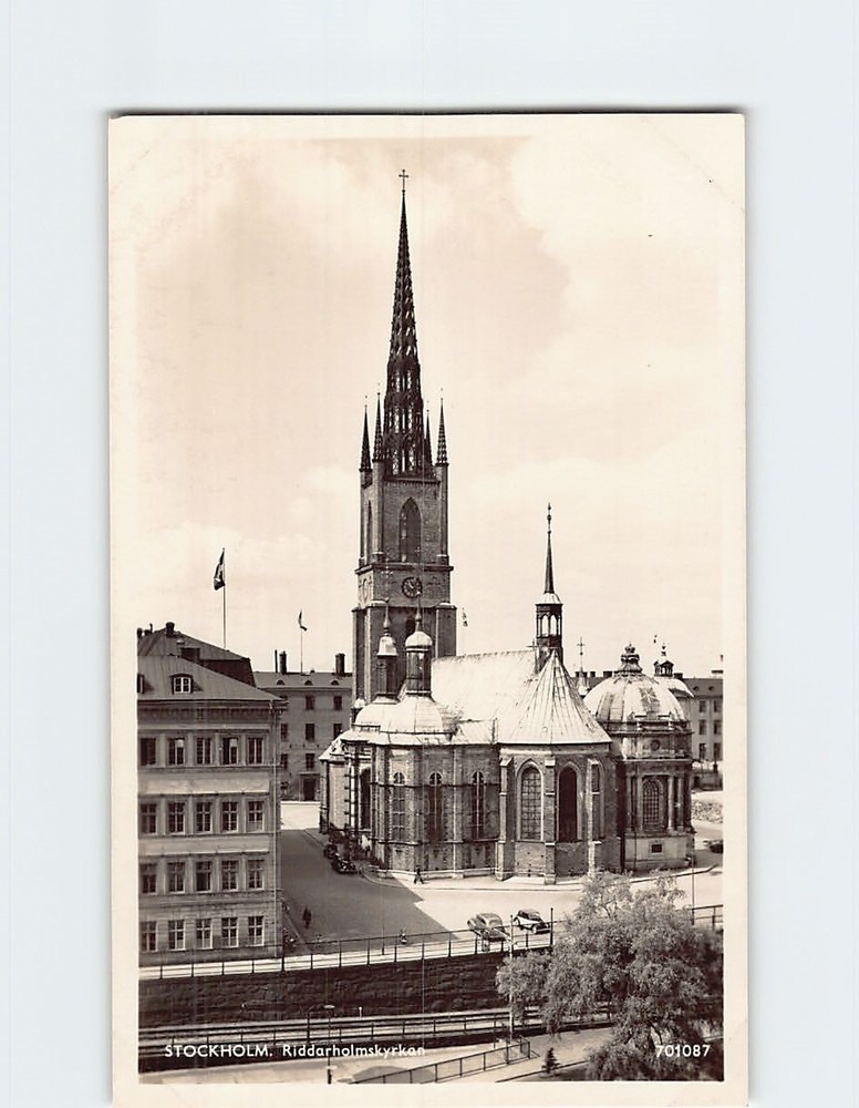 Postcard Riddarholmen Church in Stockholm Sweden