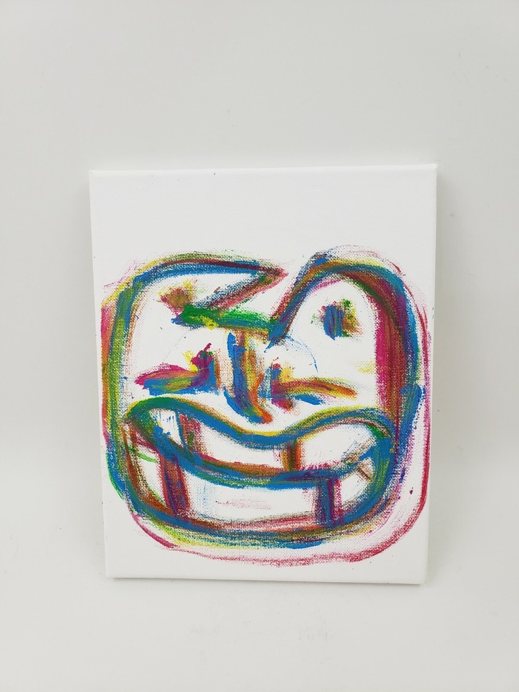 PUKE Graffiti Art ORIGINAL Street Outsider Pop art abstract cat CANVAS PAINTING-image