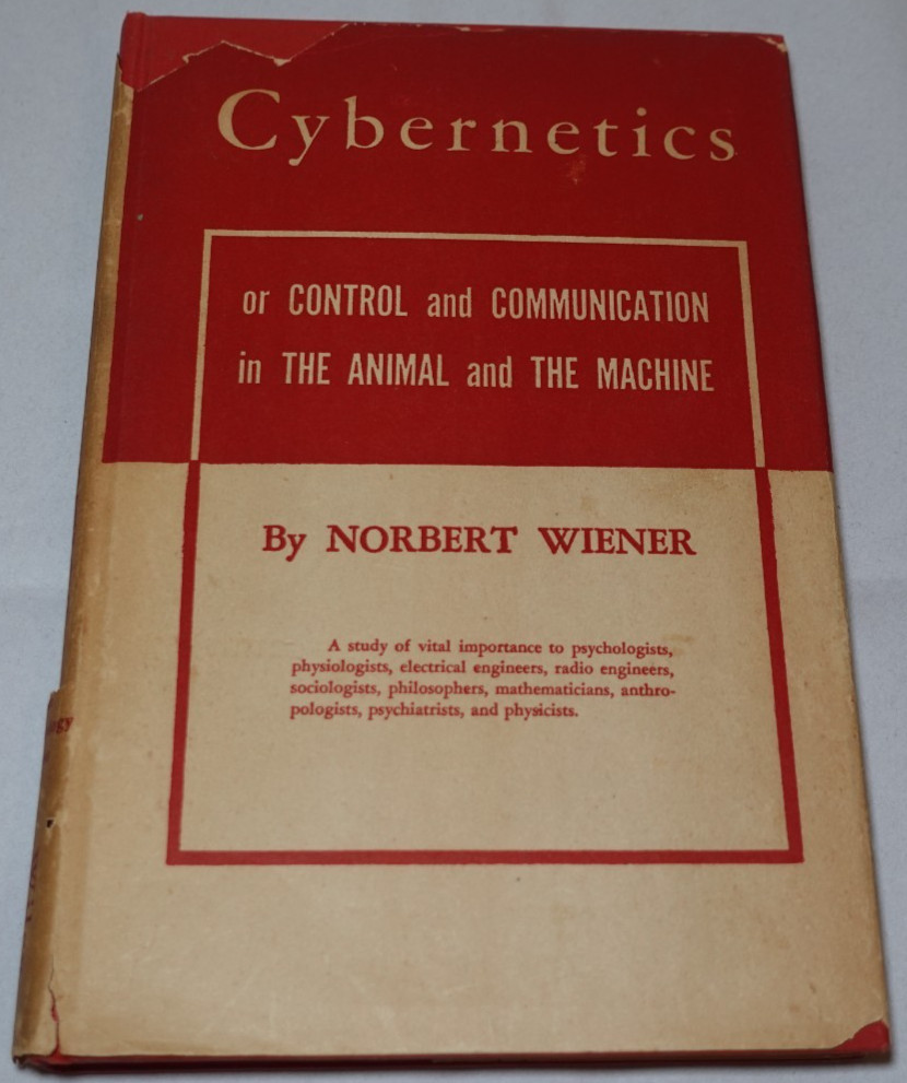 Cybernetics Norbert Wiener 1951 9th Print Vintage Original Hardcover Book w/ DJ