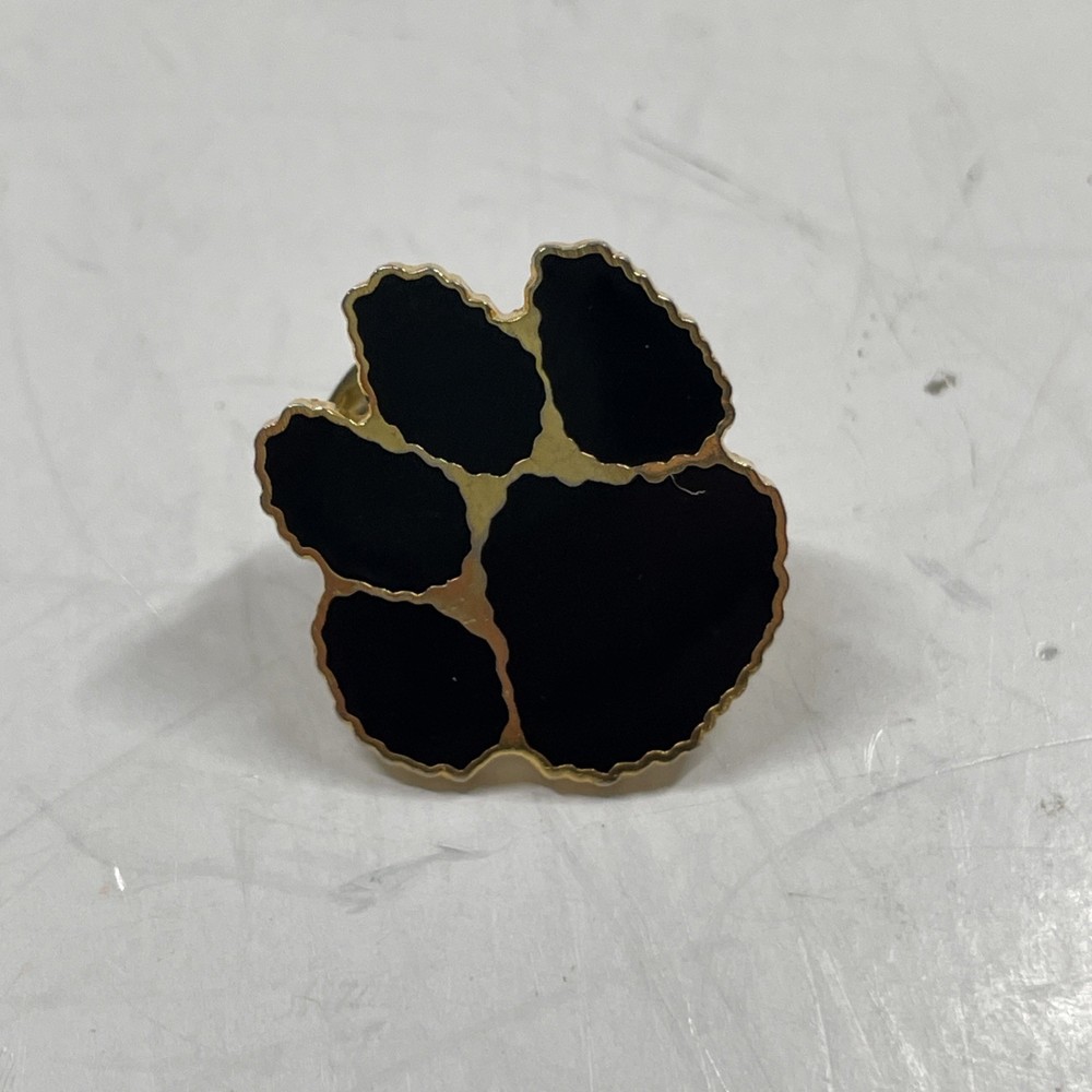 School Pride Black & Gold, Wildcats,Cats, or Panther Paw Print  small Lapel Pin