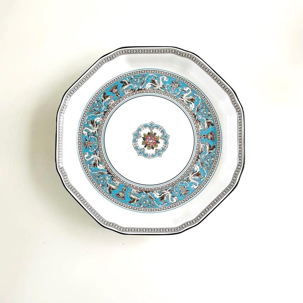 Wedgwood Florentine Turquoise Octagonal Plate Fine Bone China England