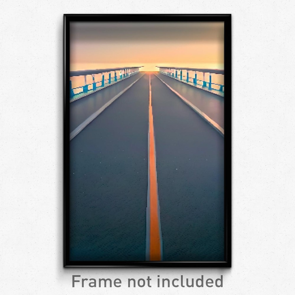 8-Bit Psychedelic Pixel Art Poster - Drab Walkway Trippy Video Game Print