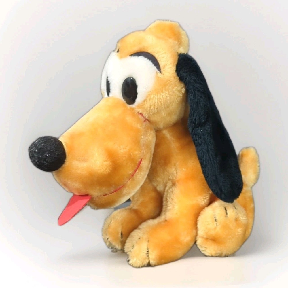 Vintage Pluto Dog Stuffed Animal Plush Walt Disney Production. Product Of Korea