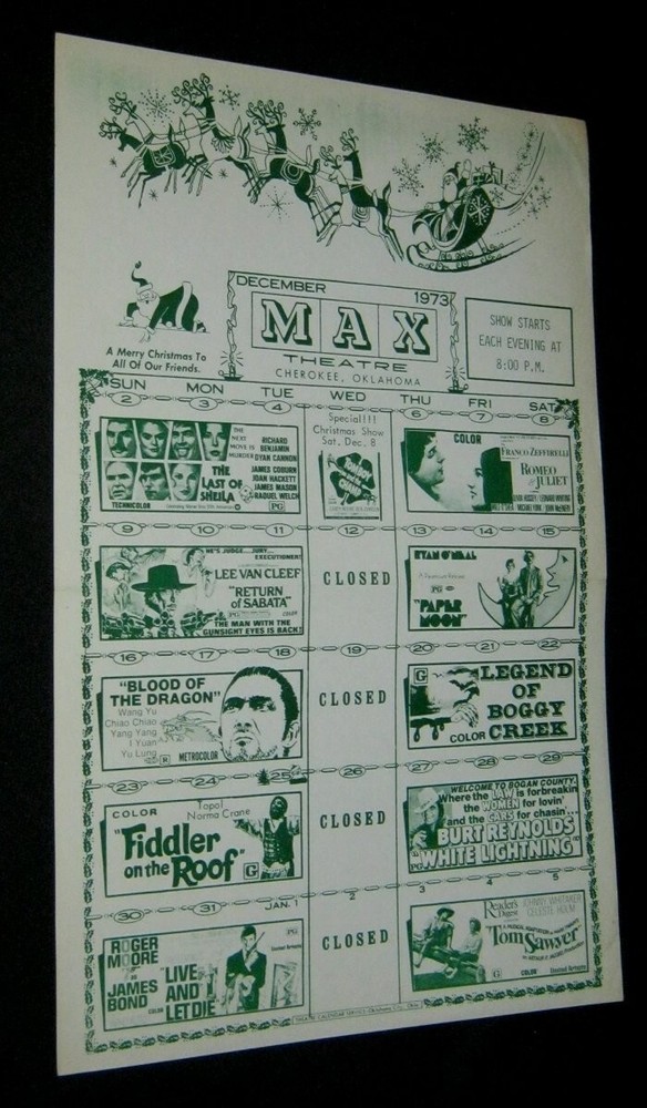 Original Cherokee Oklahoma JAMES BOND LIVE & LET DIE Lee Van Cleef BOGGY CREEK