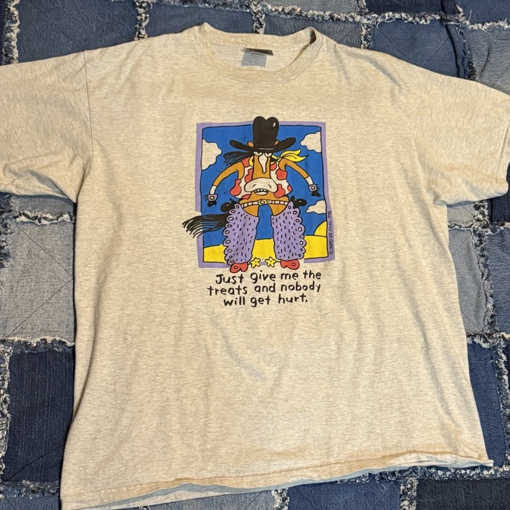 Vintage Jared Lee Studio Shirt  XLarge Joke Funny Humor Cow Cowboy 90s Retro