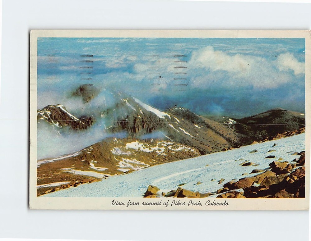 Postcard View from Summit of Pikes Peak Colorado USA