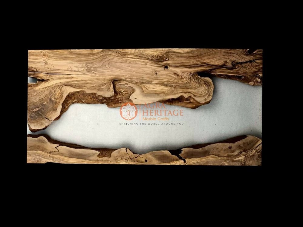 Acacia Wooden Spalted Maple Bar Top White Resin Epoxy Table We Make Custom Table-image