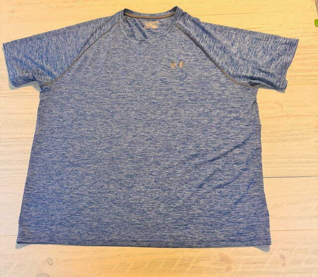 UNDER ARMOUR HeatGear T-Shirt Men's 2XL XXL Heather Blue
