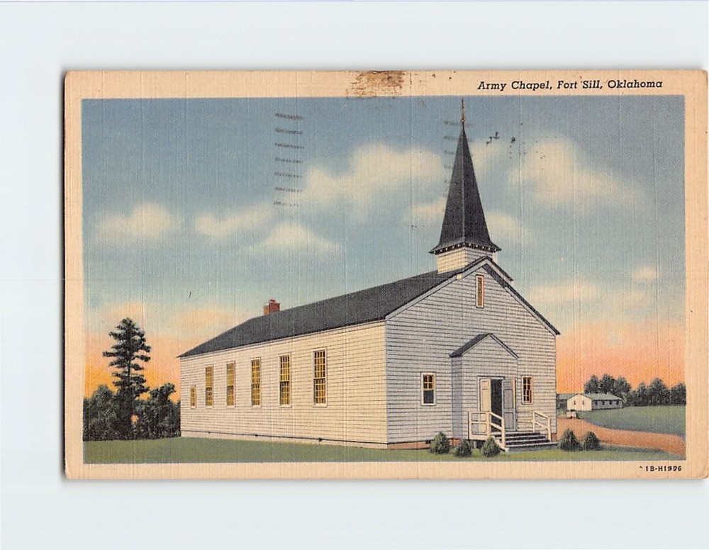 Postcard Army Chapel Fort Sill Lawton Oklahoma USA