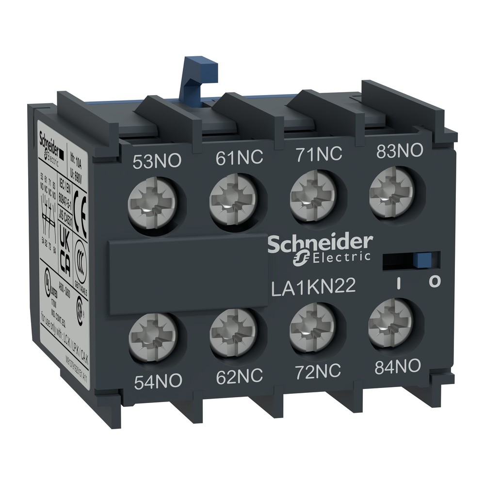 Schneider LA1KN22 - TeSys K aux contact block 2NO+2NC screw - Made In Indonesia