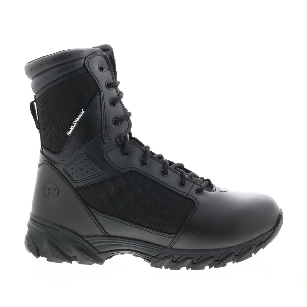 Smith & Wesson Breach 2.0 Mens 8-Inch Black Tactical Boots with Side Zip
