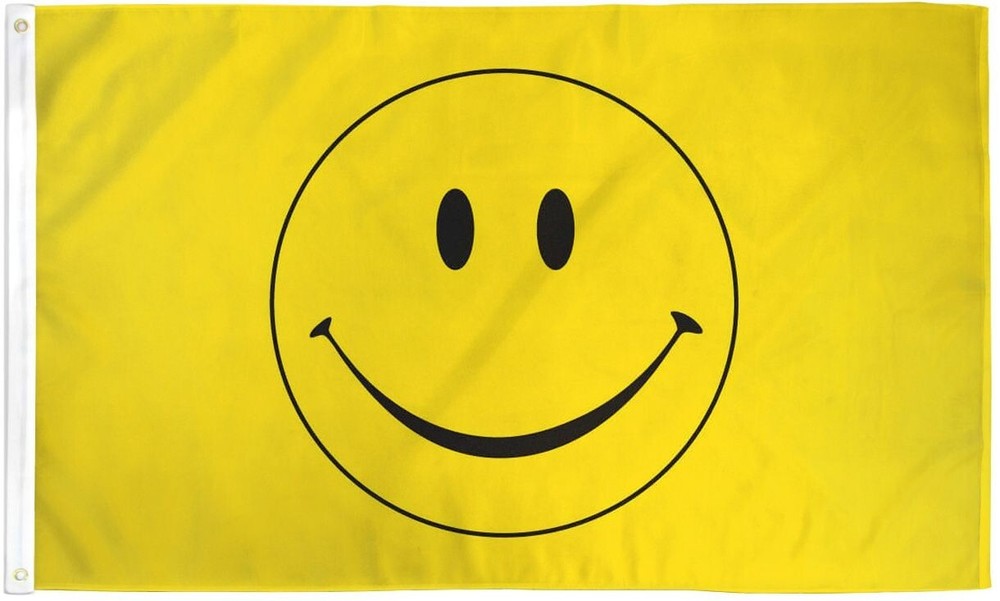 Happy Face 2x3ft Poly Flag Yellow Smiley Face :) Novelty Dorm Room Flag