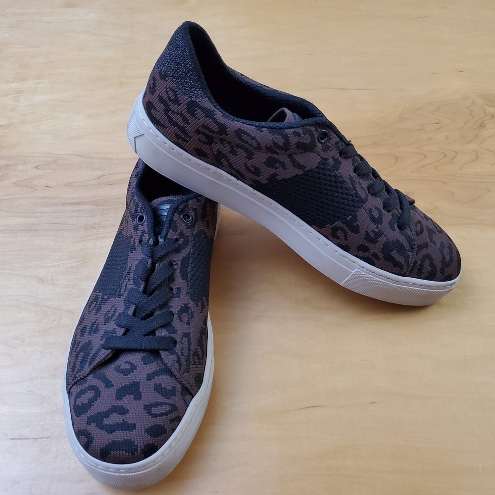 Greats Brooklyn Womens Shoes Size 7.5 Animal Print Brown Low Top Lace Up