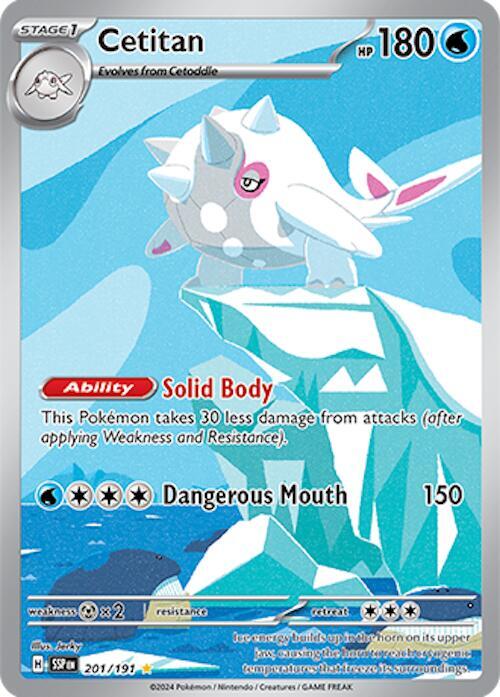 Cetitan 201/191 SV08 Surging Sparks Holo Rare Pokemon Card