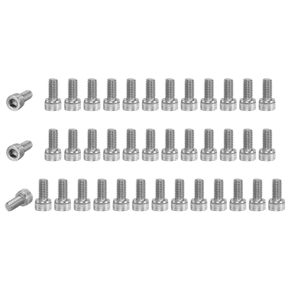 40-Pack Socket Head Cap Screws Bolts M6x12mm 1mm Pitch for Chainsaw [Silver]