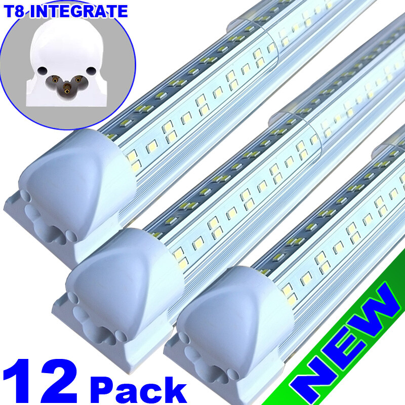 12PCS 8 Foot LED Shop Lights 144W Fixture 8ft T8 LED Tube Light 8' Garage Light
