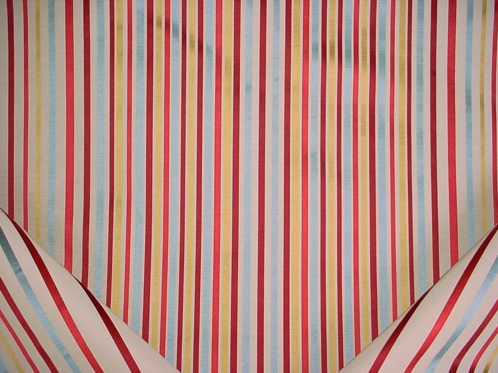 27-3/8Y Brunschwig Fils BR-89752 Spectrum Silk Linen Red Blue Upholstery Fabric