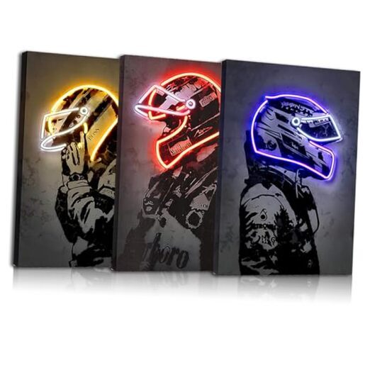 Racing Superstar Wall Decor Canvas Prints- 3 pcs. set, 16 x 24 in. D_Colorful