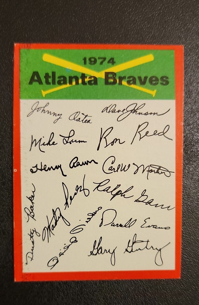 1974 Topps - Team Checklists Atlanta Braves One Star on Back. EX