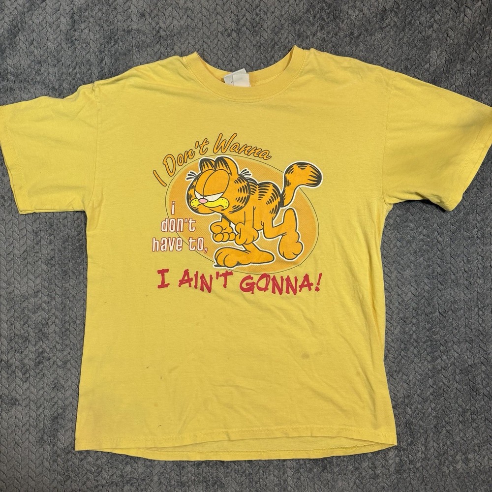 GARFIELD ODIE VTG Y2K 90s RETRO CARTOON Paws GRAPHIC T SHIRT MENs SZ LARGE