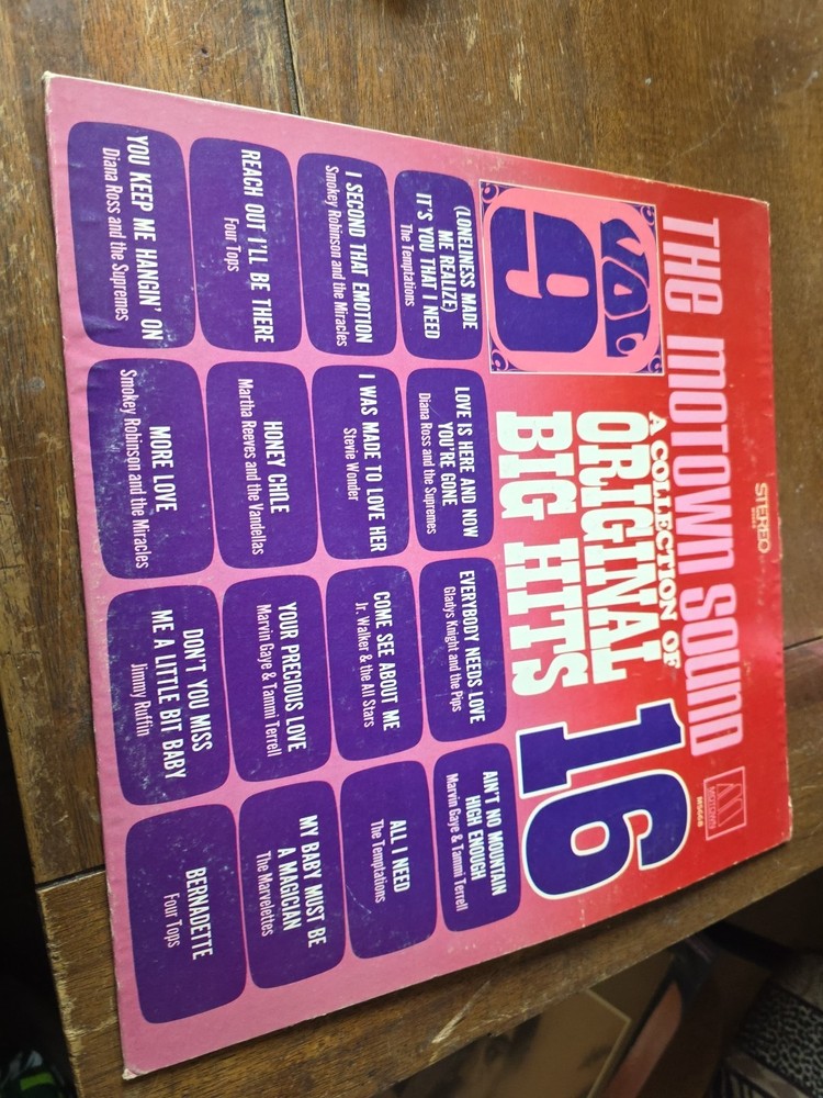 The Motown Sound “A Collection of 16 Original Big Hits Vol. 9” LP Record Vinyl