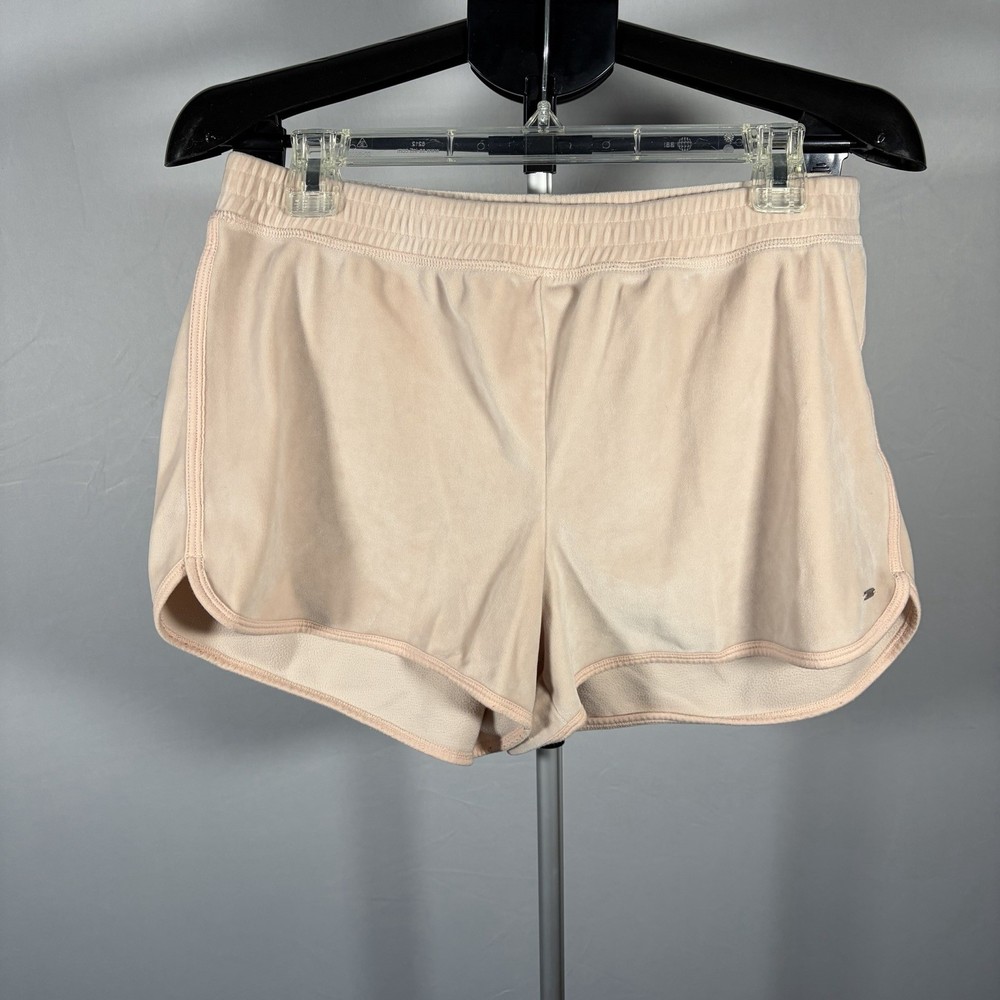 Hollister Pink Large? Velour Shorts Lounge Athleisure Soft Women's Logo Sporty