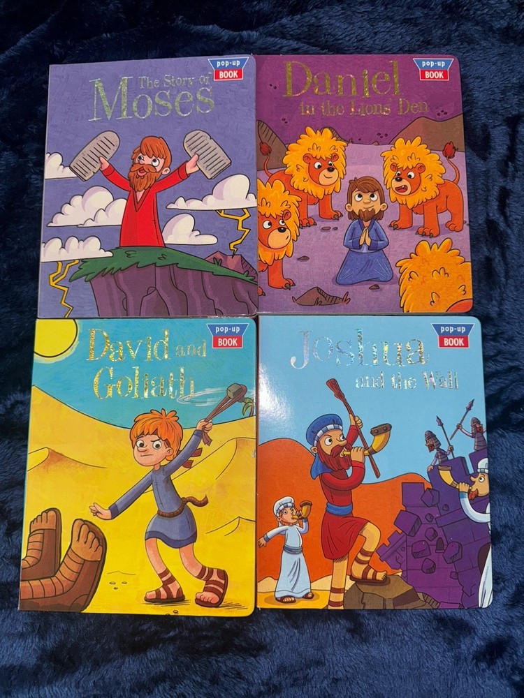 Set of 4 Children’s Pop Up Bible Stories - Board Books Fun Stories for Children