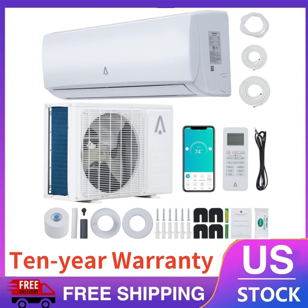 3️⃣Mini Split Air Conditioner Heat Pump 18000 BTU 220V Installation Kit 19 SEER2