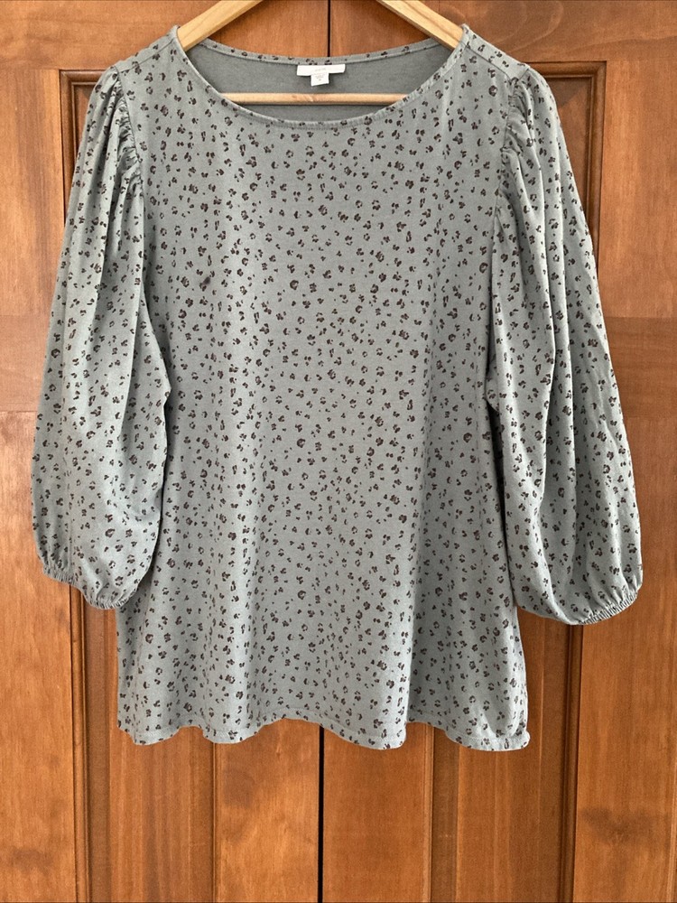 JJill 100% Cotton Puff Sleeve Blouse Top Women’s Sz Medium M