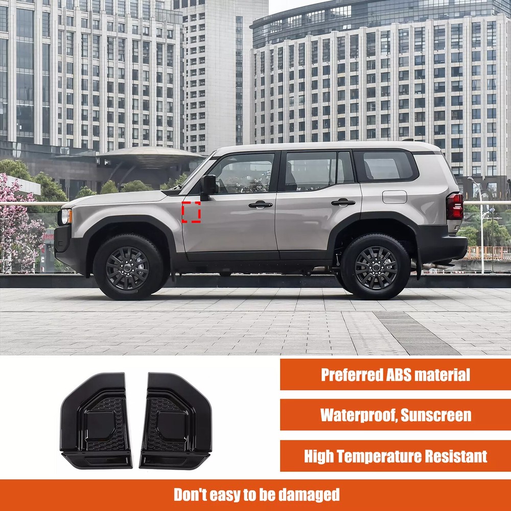 For 2024 Toyota Prado Land cruiser LC250 Side Fender Vent Fins Air Wing Trim 2PC