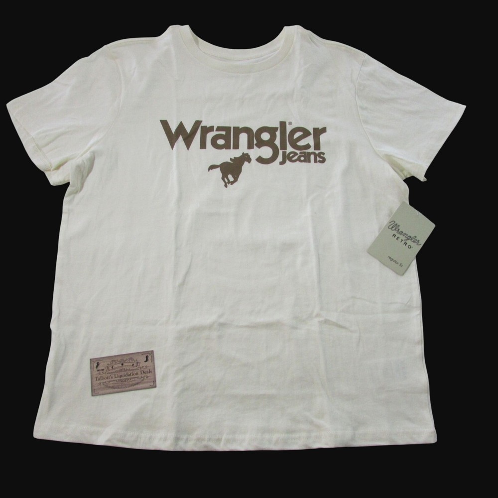 Wrangler Women’s Antique White Short Sleeve Graphic Logo T-Shirt