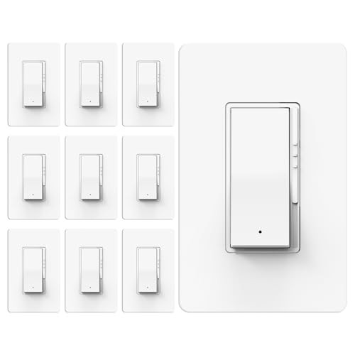 Pack Slide Dimmer Light Switch, Single Pole or 3-Way LED Dimmer Switch, for 10