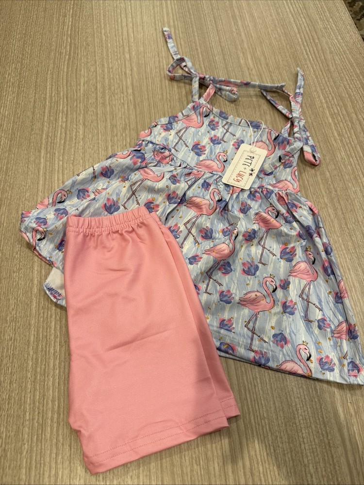 Pete + Lucy Flamingo Fancy Girls 2 Piece Set  Size 2t