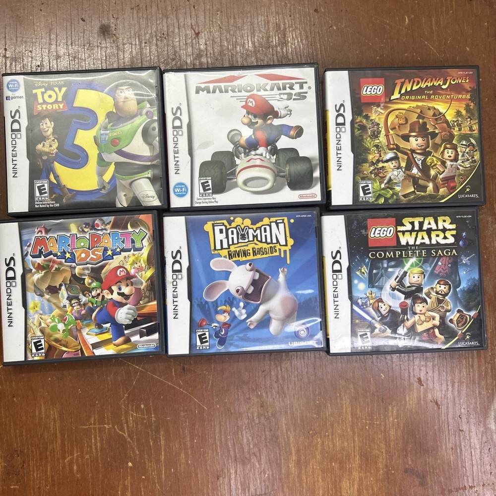 Lot Of 6 Nintendo DS Games CIB Mario Kart Party Toy Story 3 Lego Rayman