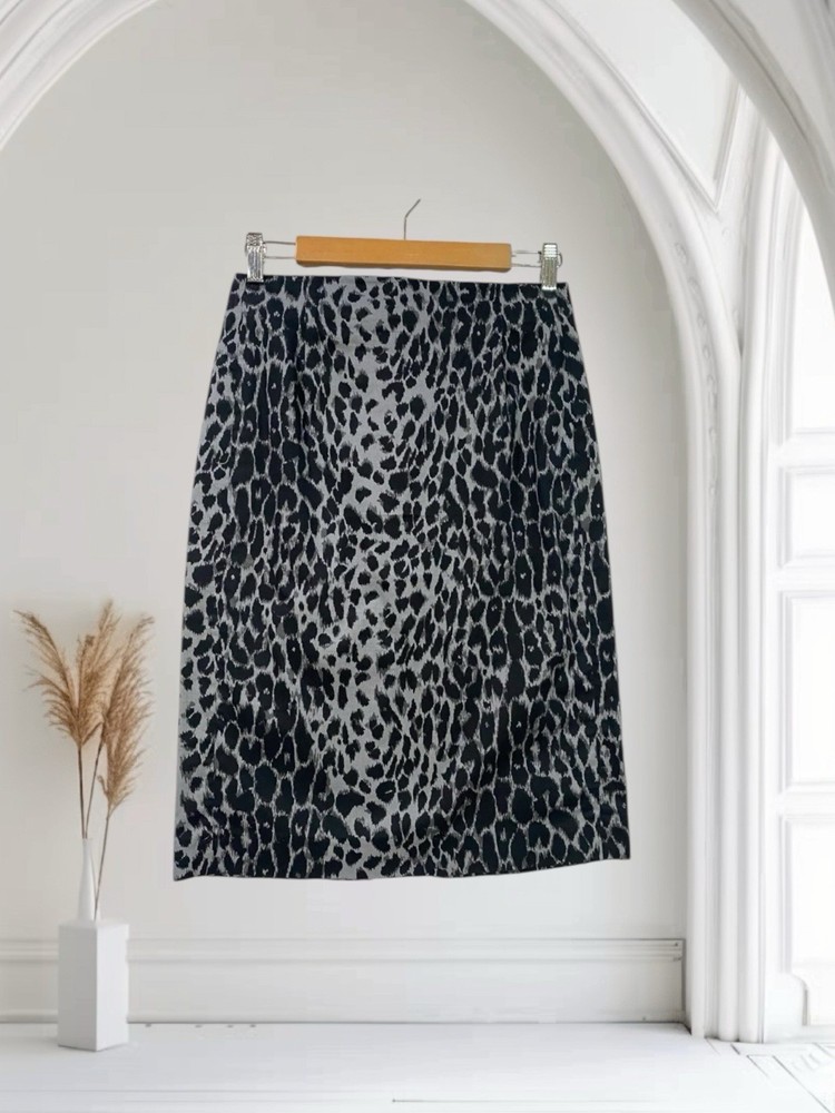 Express Design Studio Women’s Animal Print Pencil Skirt Size 6 Cotton Stretch