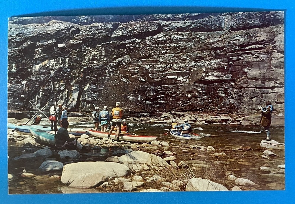 Forksville PA Pennsylvania White Water Canoe Race Worlds End Park Postcard