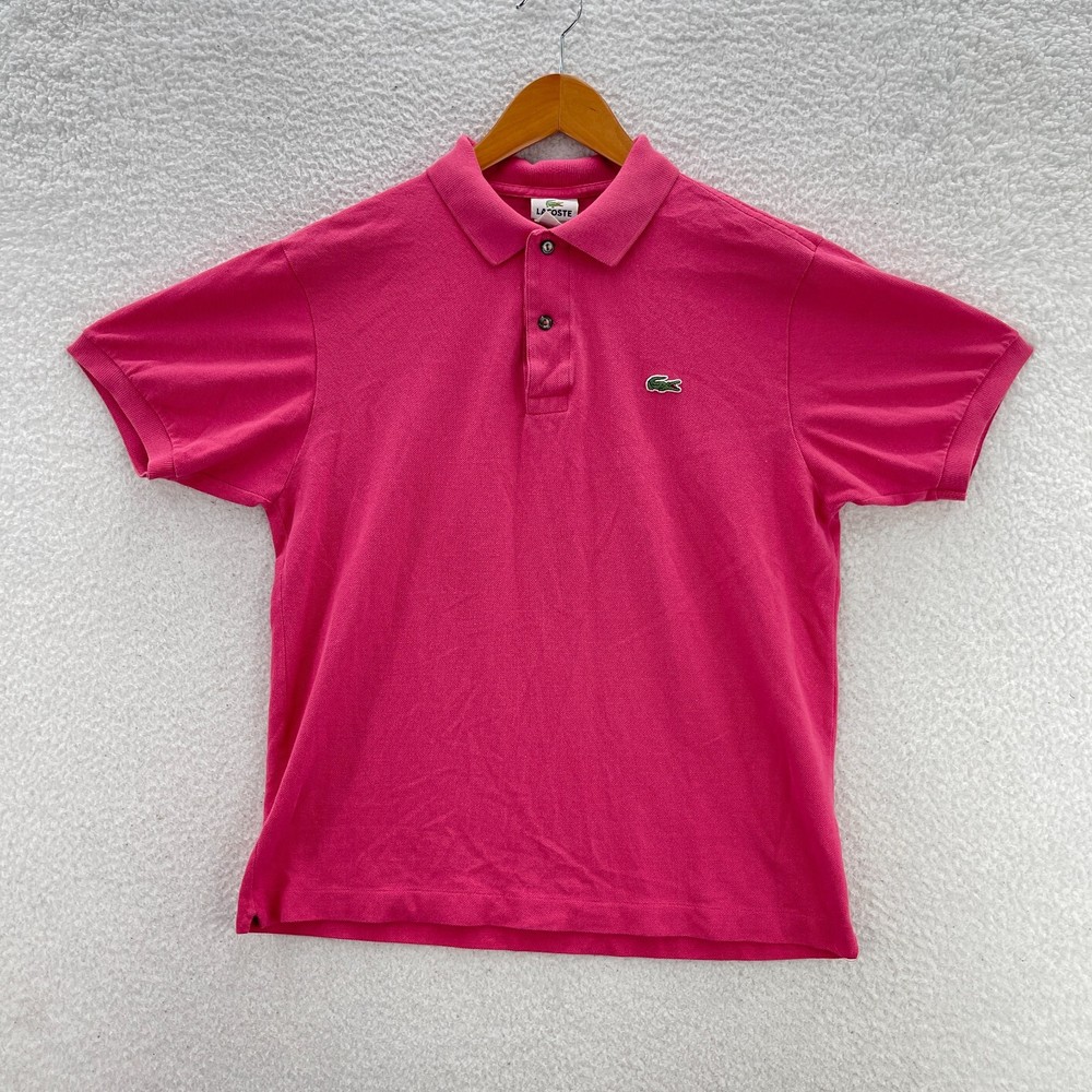 Lacoste Shirt Mens 4 Medium Pink Polo Pique Preppy Luxury Old Money Tennis Sport