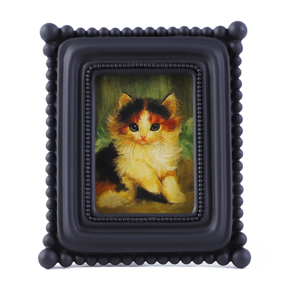 SIKOO Small Vintage Picture Frame 2.5x3.5 Black Antique Ornate Photo Frame wi...