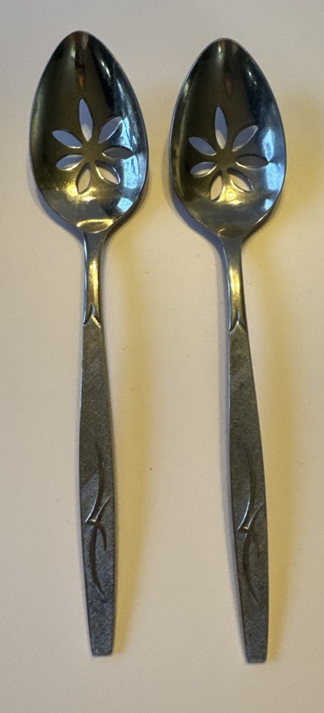 Reliance Stainless Mid Century Modern 2 Slotted Serving Spoon- VGT 1960's Japan