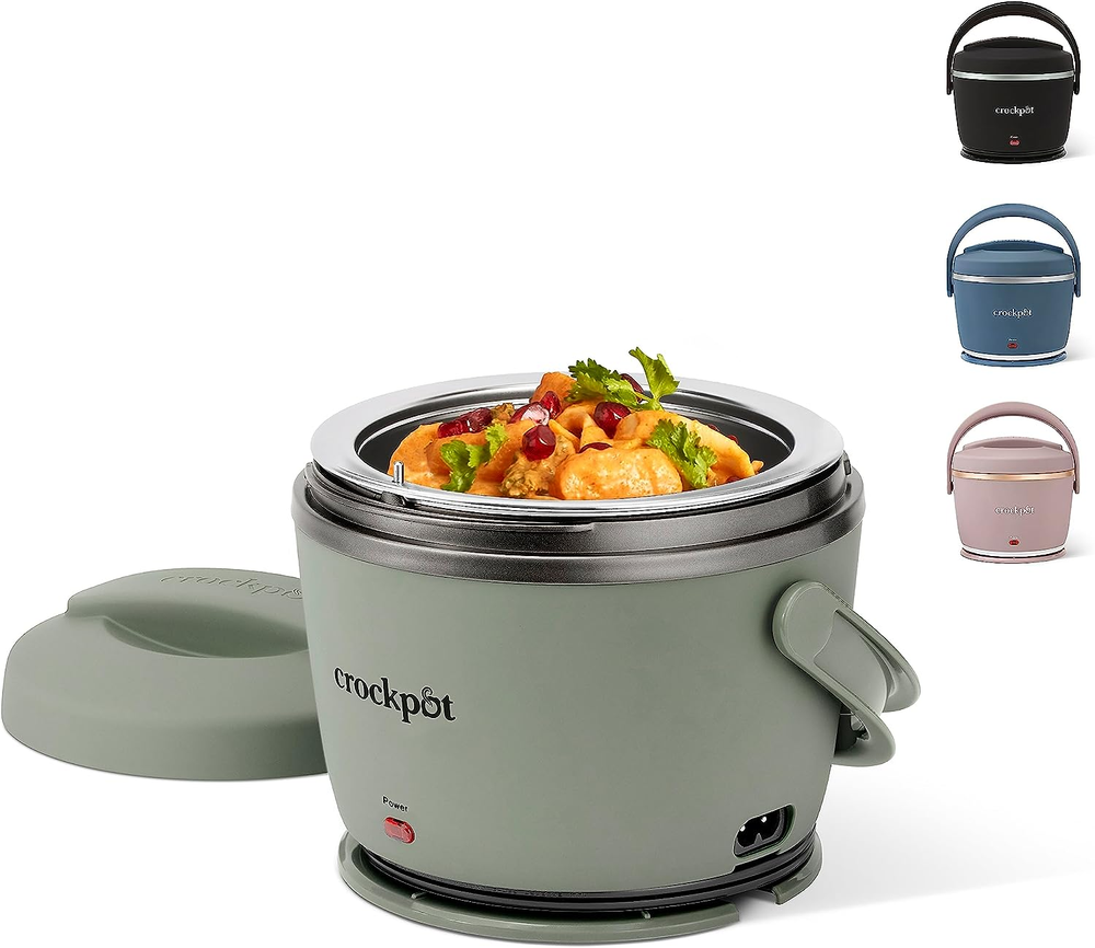 Portable 20oz Electric Lunch Box Food Warmer Dishwasher Safe Moonshine Green Travel