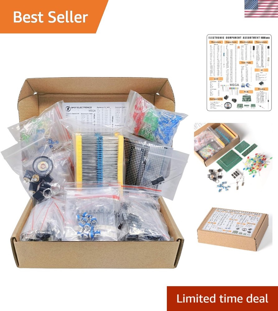 Comprehensive Electronic Component Assortment - Capacitors, Resistors, and More