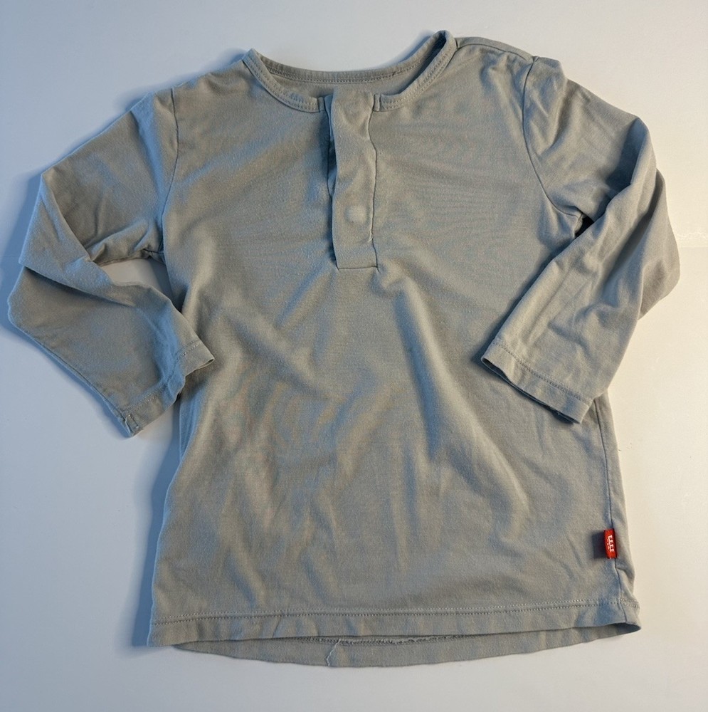 Magnetic Me Toddler Long Sleeve Gray Henley Size 12-18 Months Bamboo