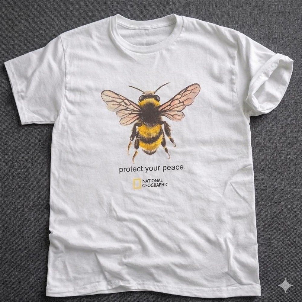 NEW - National Geo Protect Your Peace Bee Graphic T-Shirt