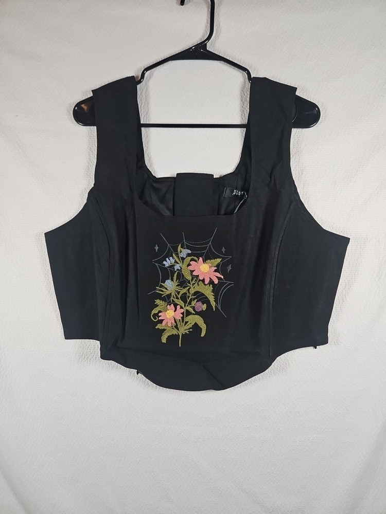 Disturbia Cleome Floral Spiderweb Embroidered Corset Top, US Size 16