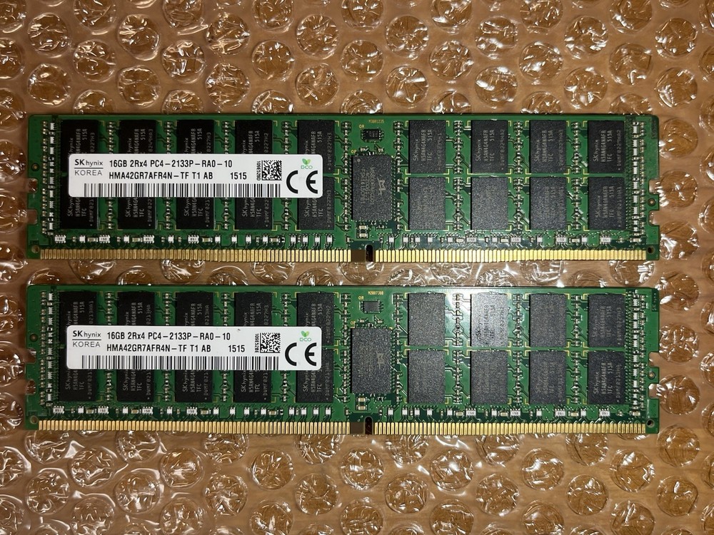 Lot 2x SK Hynix 16GB (Total 32GB) 2Rx4 PC4-2133P DDR4 ECC Registered Server RAM