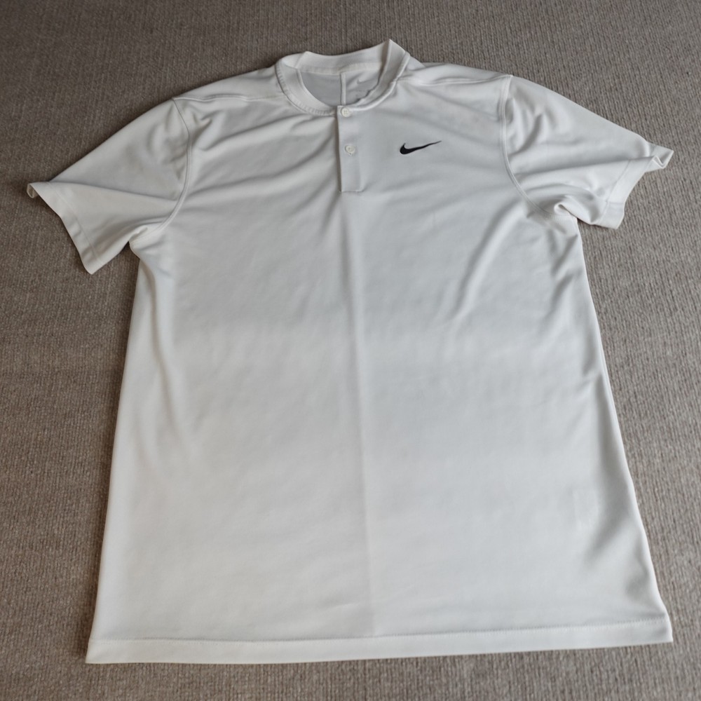Nike Polo Shirt Medium White Victory  Blade Collar ADV Tiger Woods DH0838-100