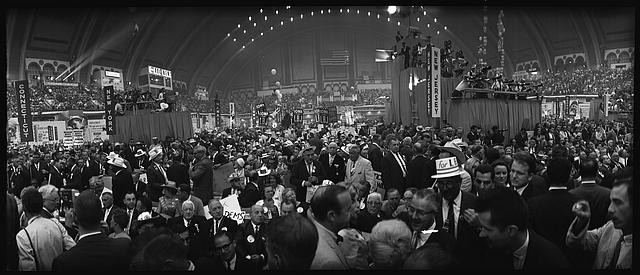 Atlantic City NJ 1964 Democratic National Convention Delegates Floor Scene