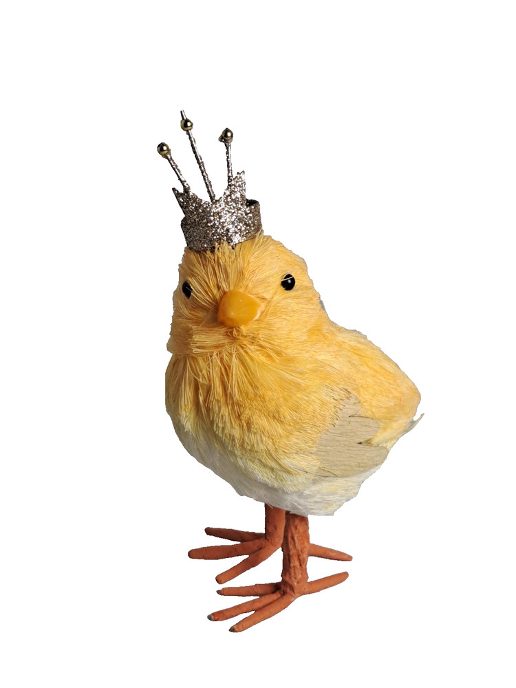 Pier 1 Imports Hop Town Sisal Yellow Easter Chick Wearing Crown Straw 7