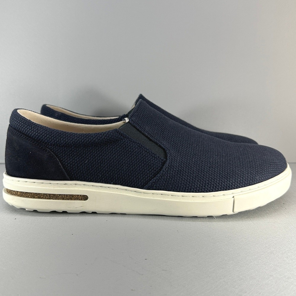 Birkenstock Bend Slip-On Mens 12 Navy Blue Knit Suede Comfort Sneakers NEW