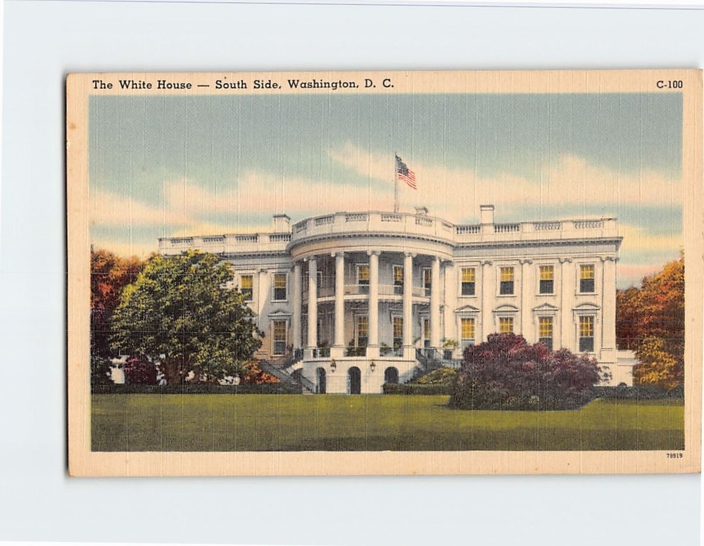 Postcard White House South Side Washington DC USA
